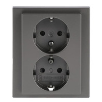 Busch-Jaeger Schutzkontaktsteckdose Doppelsteckdose 202 EUJB-866 edelstahl, Retail