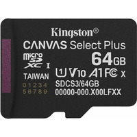 Kingston Canvas Select Plus 64 GB MicroSDXC, Speicherkarte schwarz, UHS-I U1, Class 10, V10
