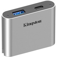 Kingston Workflow USB miniHub, Dockingstation silber/schwarz, USB-C, USB-A