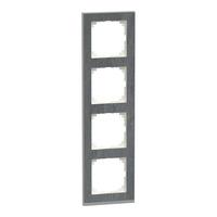 Merten Decor-Rahmen vierfach für Senkrecht- und Waagerechtmontage, Echtmaterialschicht, matt schiefer, Retail