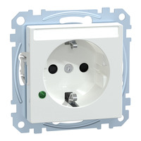 Merten Schutzkontakt-Steckdose mit Überspannungsschutz und Beschriftungsfeld, Unterputz, 16 Ampere weiß (glänzend), Retail