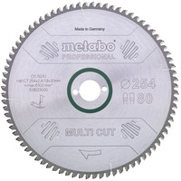Metabo Kreissägeblatt "multi cut - professional", 254x30, Z80 FZ/TZ, 5° neg. für halbstationäre Kreissägen