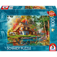 Schmidt Spiele Wassermühle im Herbst, Puzzle 1000 Teile