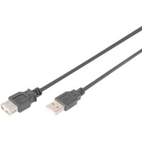 Digitus USB 2.0 Verlängerungskabel, USB-A Stecker > USB-A Buchse schwarz, 3 Meter