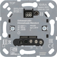 Gira Universal-LED-Dimmeinsatz Standard, Schalten und Dimmen von LED- und Halogenlampen, Dimmer Retail