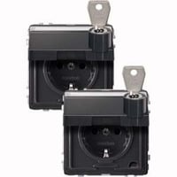 Merten Schutzkontaktsteckdose Standard mit Klappdeckel und Schriftfeld Retail