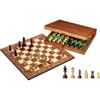 Philos Tunier Schachset mit Holzkassette für Schachfiguren, Brettspiel