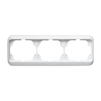 Busch-Jaeger Rahmen dreifach waagerecht alpha studioweiß hochglanz 1723-24G weiß (glänzend), Retail