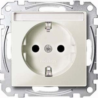 Merten Schutzkontaktsteckdose mit Schriftfeld hellgrau, Retail