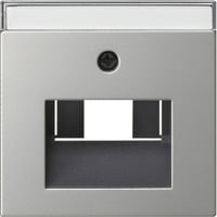 Gira Abdeckung für UAE/IAE (ISDN) und Netzwerk Anschlussdose mit Beschriftungsfeld, Zentralplatte edelstahl, Retail