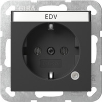 Gira Steckdose Kontrollleuchte und Beschriftungsfeld schwarz, Retail