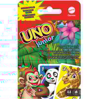 Mattel UNO Junior Kartenspiel für Kinder mit Tiermotiven und verschiedenen Schwierigkeitsgraden 