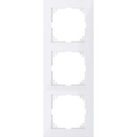 Merten Rahmen dreifach für Senkrecht- und Waagerechtmontage aus Thermoplast, glänzend weiß (glänzend), Retail