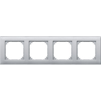 Merten Rahmen vierfach für waagerechte und senkrechte Montage, Thermoplast, matt aluminium, Retail