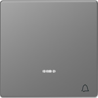 Merten Wippe einteilige Ausführung mit Klingel-Symbol für Kontrollschalter und Taster Einsatz edelstahl, Retail