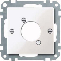Merten Zentralplatte für Audio-Steckverbinder XLR Rundsteckverbinder mit Basiselement weiß (glänzend), Retail