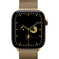 Apple Watch Series 12, Smartwatch Titan Gold, 42 mm, Milanaise Armband Brillantgold, Cellular
