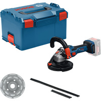 Bosch Akku-Betonschleifer GBR 18V-15 S Professional solo, 18Volt blau/schwarz, ohne Akku und Ladegerät, Ø 125mm, in L-BOXX