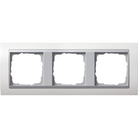 Gira Abdeckrahmen 3-fach mit Rahmen, Abdeckung weiß (matt), Retail