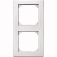 Merten Rahmen zweifach waagerecht und senkrecht Montage, Duroplast, glänzend, 462219 weiß (glänzend), Retail