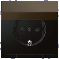 Merten Schutzkontaktsteckdose mit Klappdeckel bronze, Retail