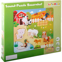 VEDES Sound Holzpuzzle Bauernhof, 6-teilig, mit Sound holz