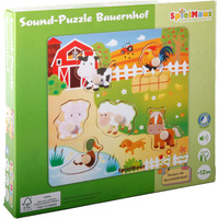 VEDES Sound Holzpuzzle Bauernhof, 6-teilig, mit Sound holz
