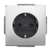 Busch-Jaeger Schutzkontakt Steckdosen Einsatz edelstahl, Retail