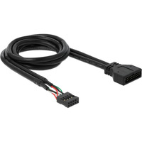 DeLOCK USB 2.0 Adapterkabel, 9 Pin Header Buchse > USB 3.2 Pin Header Stecker schwarz, 30cm