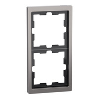 Merten Rahmen für zwei Einheiten, Metall, glänzend, mit Klemm- und Schraubbefestigung, IP20 nickel, Retail