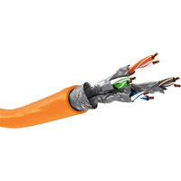 goobay Netzwerkkabel Cat.7a S/FTP (PiMF) Dca orange, 50 Meter, doppelt geschirmt
