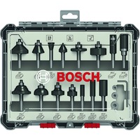 Bosch Professional Fräser-Set, 15-teilig 1/4"-Schaft