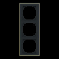 Busch-Jaeger Rahmen drei fach mit Dekorring gold, Retail