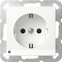 Gira Schutzkontaktsteckdose Typ F 16 Ampere 250 Volt mit LED-Orientierungsleuchte weiß (matt), Retail
