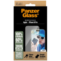 PanzerGlass Displayschutz Ultra-Wide Fit, Schutzfolie transparent, iPhone 16 Pro, EasyAligner
