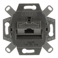 Busch-Jaeger UAE-Doseneinsatz mit Schrägauslass und RJ45-Anschlüssen Cat. 6A, 1-fach, Unterputz grau, Retail