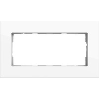 Gira Abdeckrahmen zwei-fach Aluminium lackiert, Abdeckung weiß, Retail