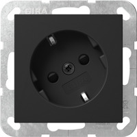 Gira Schutzkontaktsteckdose um 30 Grad gedreht mit erhöhtem Berührungsschutz schwarz, Retail
