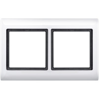 Merten Rahmen für zwei Einheiten, waagerecht und senkrecht montierbar, glänzend, Kunststoff weiß (glänzend), Retail