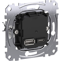 Merten USB-Ladeeinsatz Typ A und C mit Power-Delivery-Technologie MEG4366-0120, Ladegerät Retail