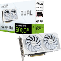 ASUS GeForce RTX 5060 Ti DUAL OC 8GB WHITE, Grafikkarte weiß, DLSS 4, 3x DisplayPort, 1x HDMI 2.1