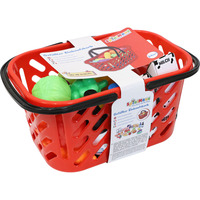 Beeboo Einkaufskorb mit Zubehör, 29 Teile, Kaufladen 