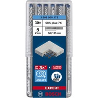 Bosch Professional EXPERT Hammerbohrer SDS-plus-7X, Ø 5mm, 30 Stück Arbeitslänge 50mm