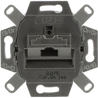 Busch-Jaeger UAE-Doseneinsatz mit Schrägauslass und RJ45-Anschlüssen Cat. 6A, 1-fach, Unterputz grau, Retail
