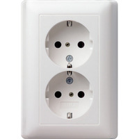 Gira Schutzkontakt Doppelsteckdose Typ F weiß, Retail