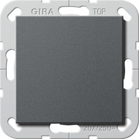 Gira Wippschalter Ausschalter 20 Ampere 250 Volt Wechselstrom mit Wippe und Tragring, 2-polig, mit Schraubklemmen anthrazit, Retail