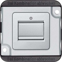 Merten Aus-/Wechselschalt-Einsatz 1-polig, Basiselement mit zentraler Abdeckplatte, matt, Schalter aluminium, Retail