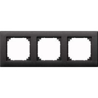 Merten Rahmen dreifach waagerecht und senkrecht Montage Typ 486314 aus Thermoplast matt anthrazit, Retail