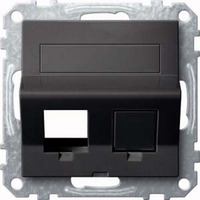 Merten Schrägauslass zweifach mit Tragring, Abdeckung anthrazit, Retail