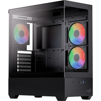 Aerocool P500D-G-BK-v1, Tower-Gehäuse schwarz, Tempered Glass x 2